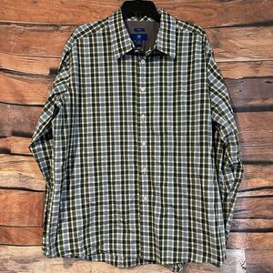 Egara XXL Mens Plaid Flip Cuff Button Up Long Sleeve Shirt Non-Iron Multicolor